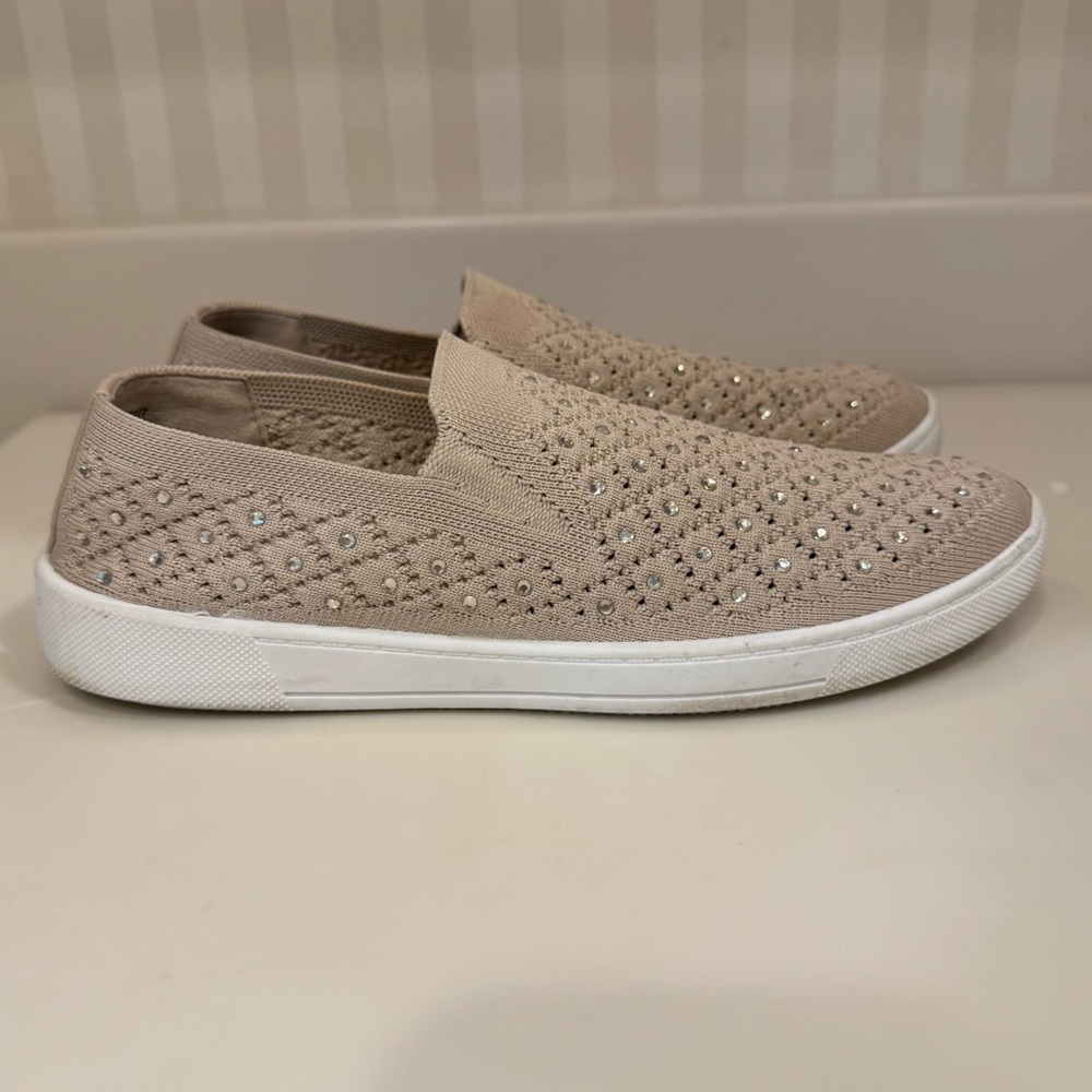 White Mountain Ladies Bling Sneakers In Taupe Tan - Picture 14 of 16